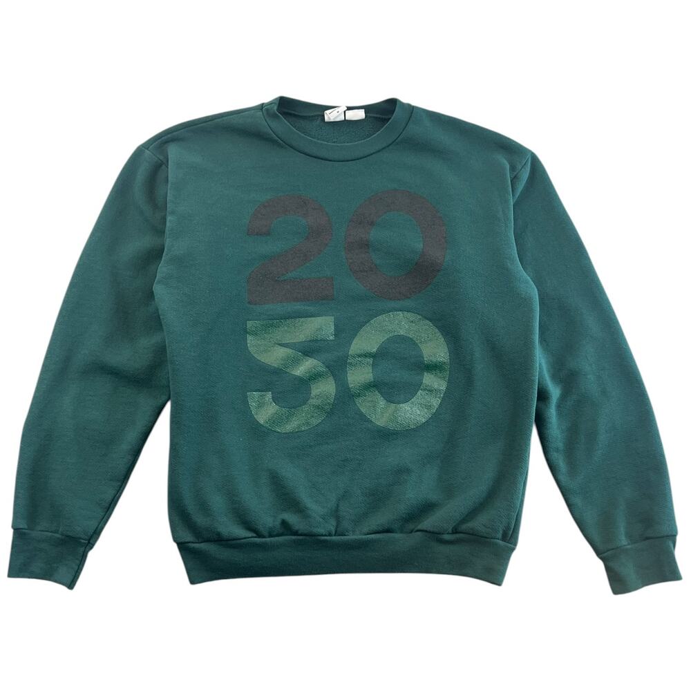American Apparel F496 Graphic Crewneck Sweatshirt Green Flex Fleece - Men’s M